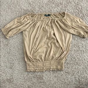Beige off the shoulder top